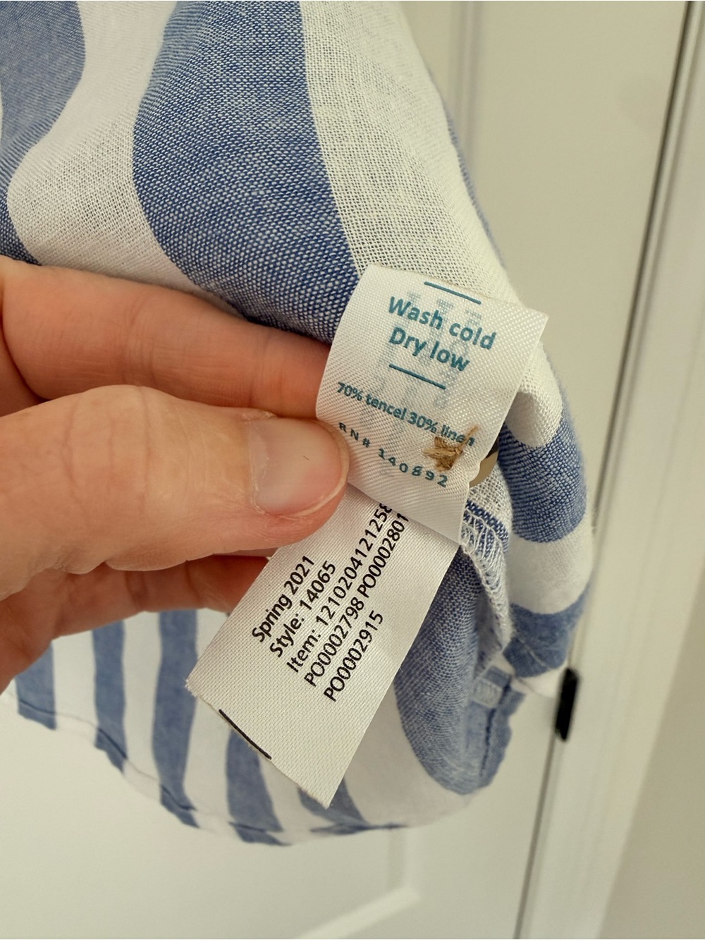 Marine Layer Casual Blue & White Striped Button-Front Shirt - Picture 8 of 8